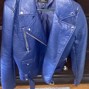 Women’s Royal blue leather jacket